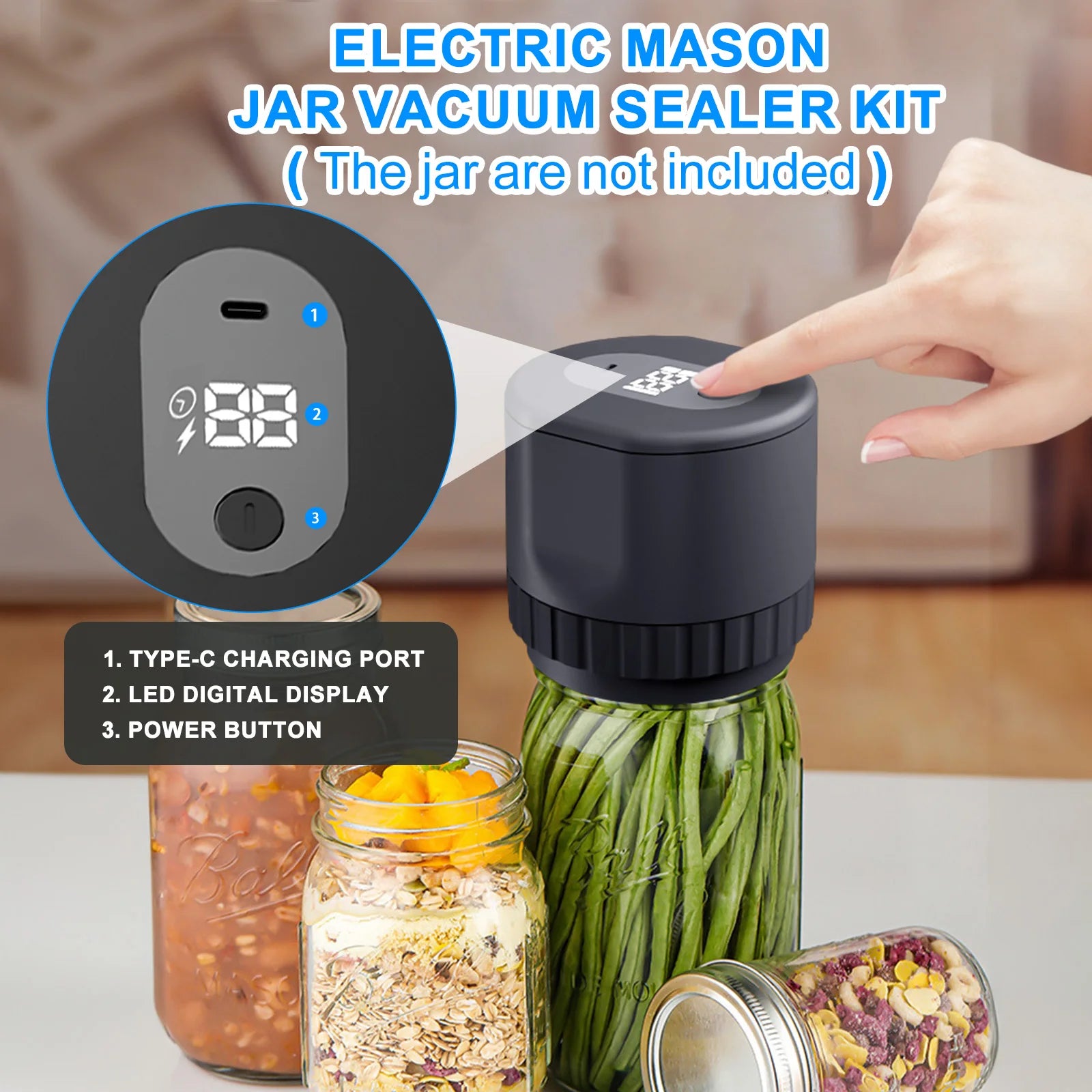 Electric Mason Jar Vacuum Sealer Kit - Lipatrend 